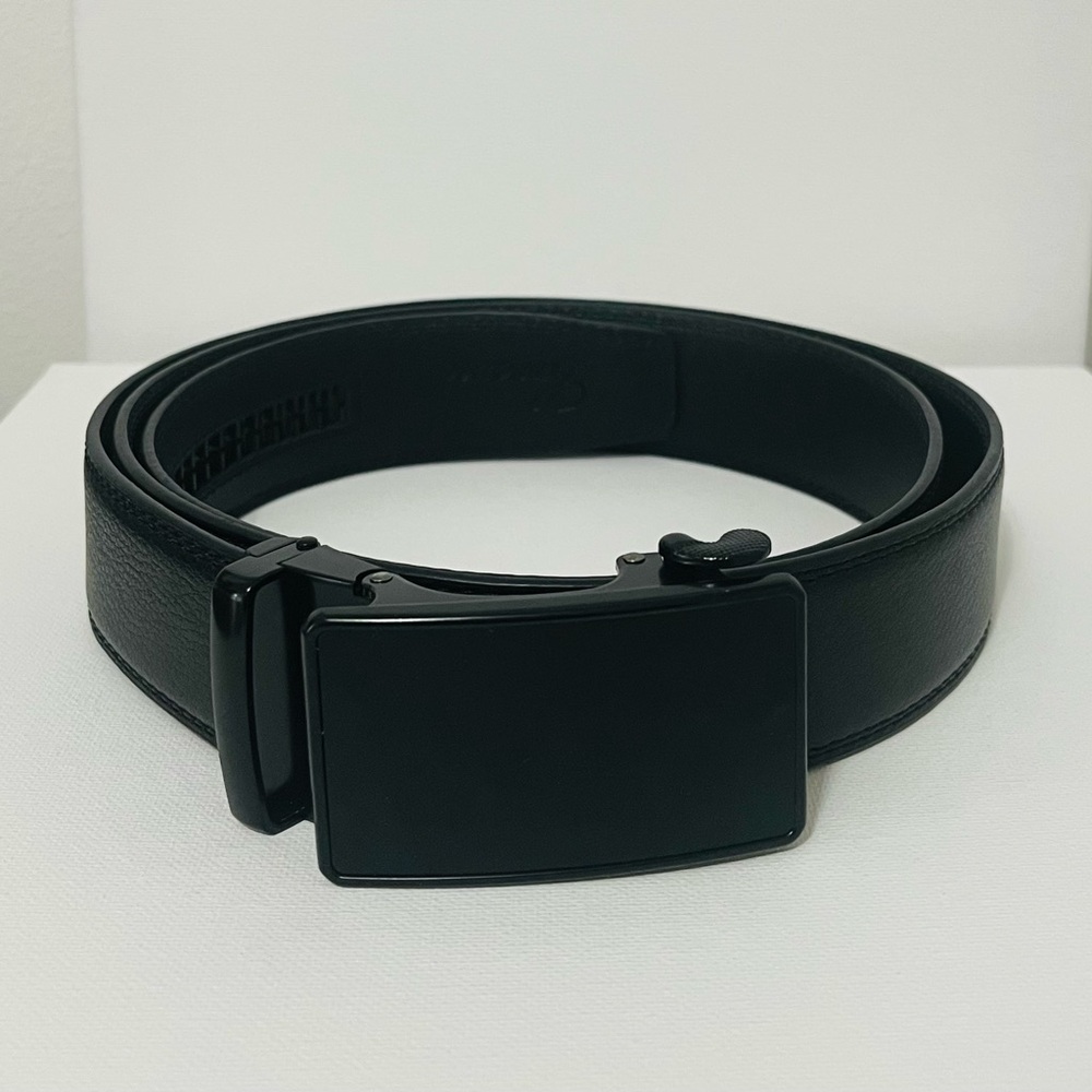 Men's Black belt adjustable ratchet